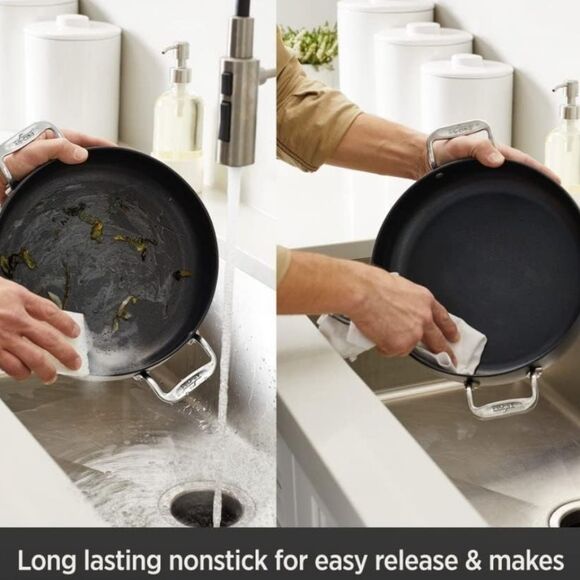 All-Clad HA1 Nonstick 6QT Dutch Oven w/Lid, Acacia Wood Trivet, & Spoon - Picture 4 of 9